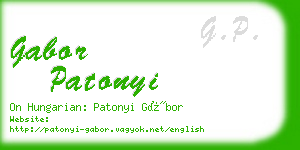 gabor patonyi business card